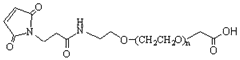 Illustration of MAL PEG COOH chemical compound.